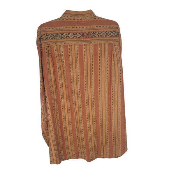 The Territory Ahead Shirt Mens XLT Rust Tan Striped Southwestern Long Sleeve - Picture 4 of 14